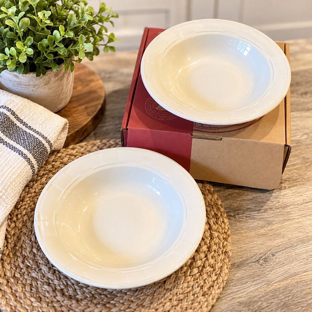 Longaberger Woven Traditions Pasta Serving Bowl Ivory 12"